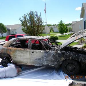 Fire damaged car 